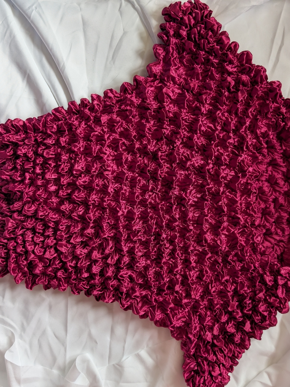 Textured Satin Top in Deep Magenta